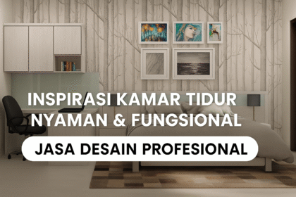 Desain kamar tidur minimalis modern dengan tempat tidur nyaman dan meja kerja fungsional