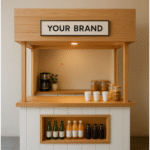 Desain stand jualan minimalis modern dan rapi